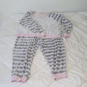 Striped Pink, Gray, & White Women's Pajamas